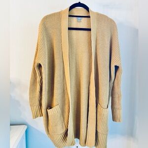 Aerie Cozy Oversized Bonfire Open Cardigan Sweater in Mustard Yellow, Size XS